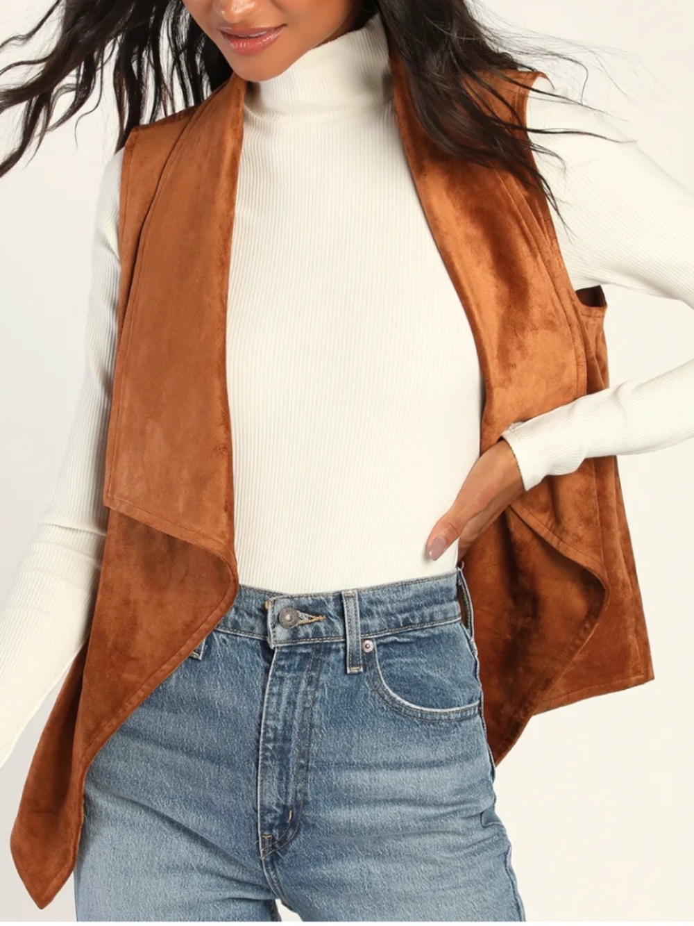 Lulus Wild at Heart Brown Vegan Suede Vest - Size S